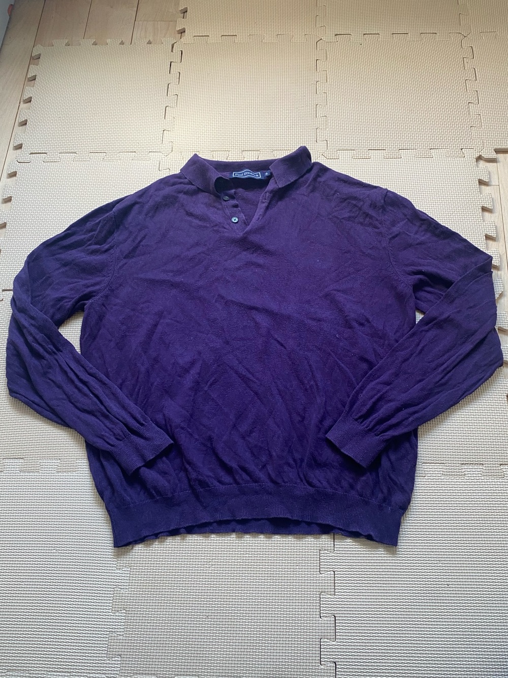 Paul Fredrick Purple Long Sleeve Polo Sweater Size XL